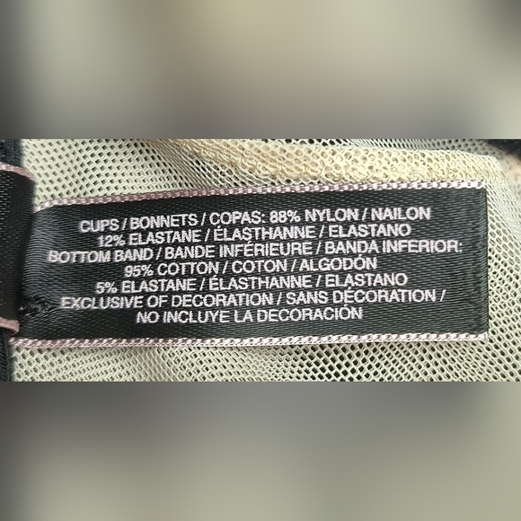 Victoria's Secret Black Floral Lace Sheer Sexy Eyelet Triangle Bralette L - Picture 6 of 7